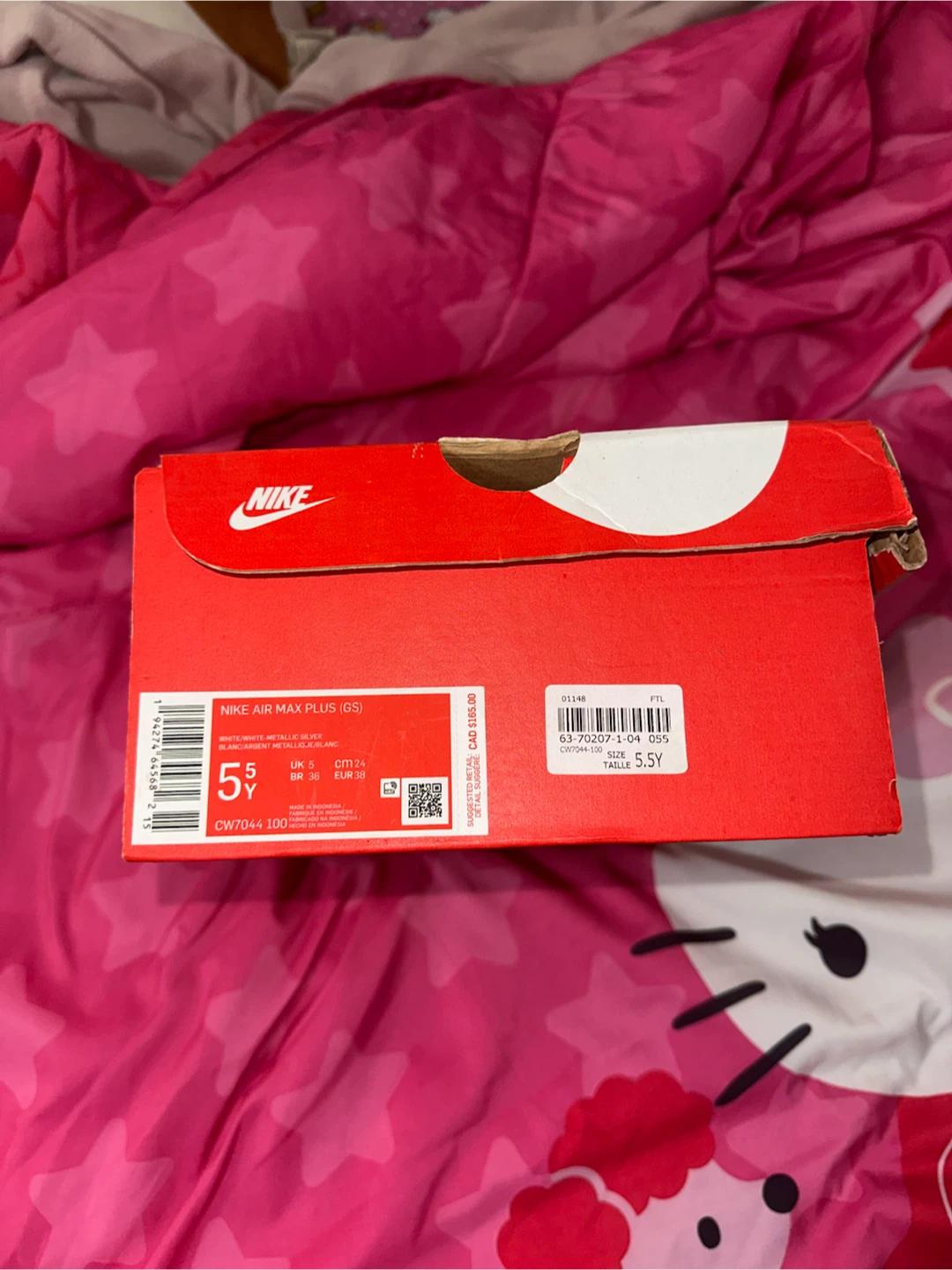 Nike Air Max Plus (GS) White/Metallic Silver Shoes
