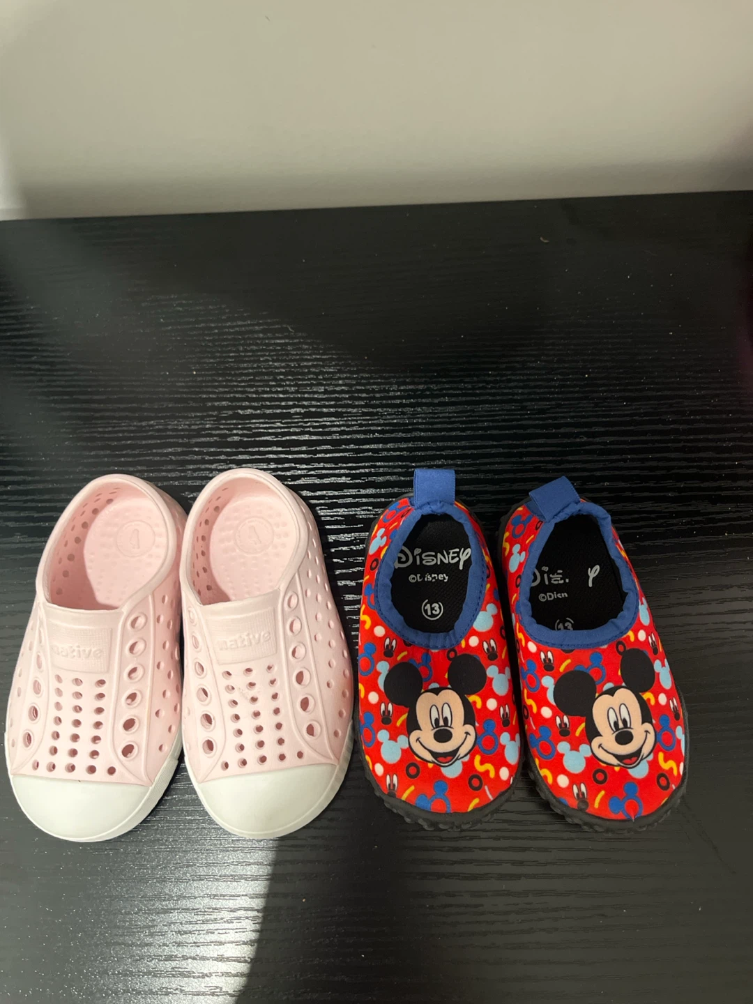 Size 4 Native Shoes and Disney Mickey Mouse Water Shoes