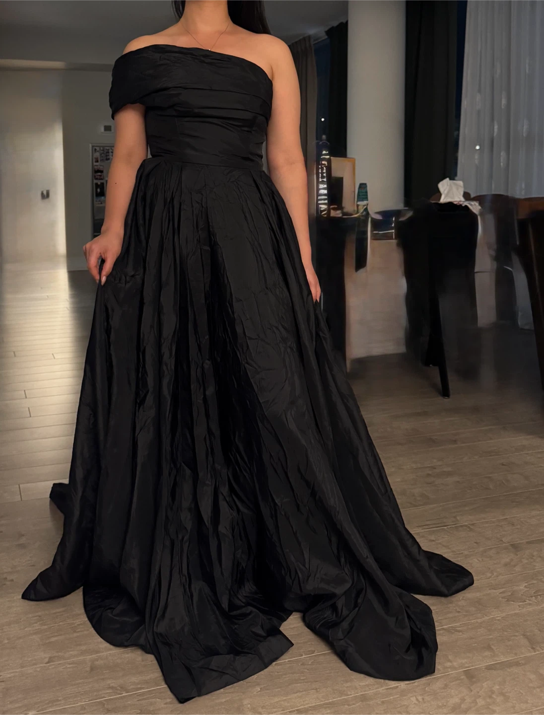 Black Off-the-Shoulder Gown