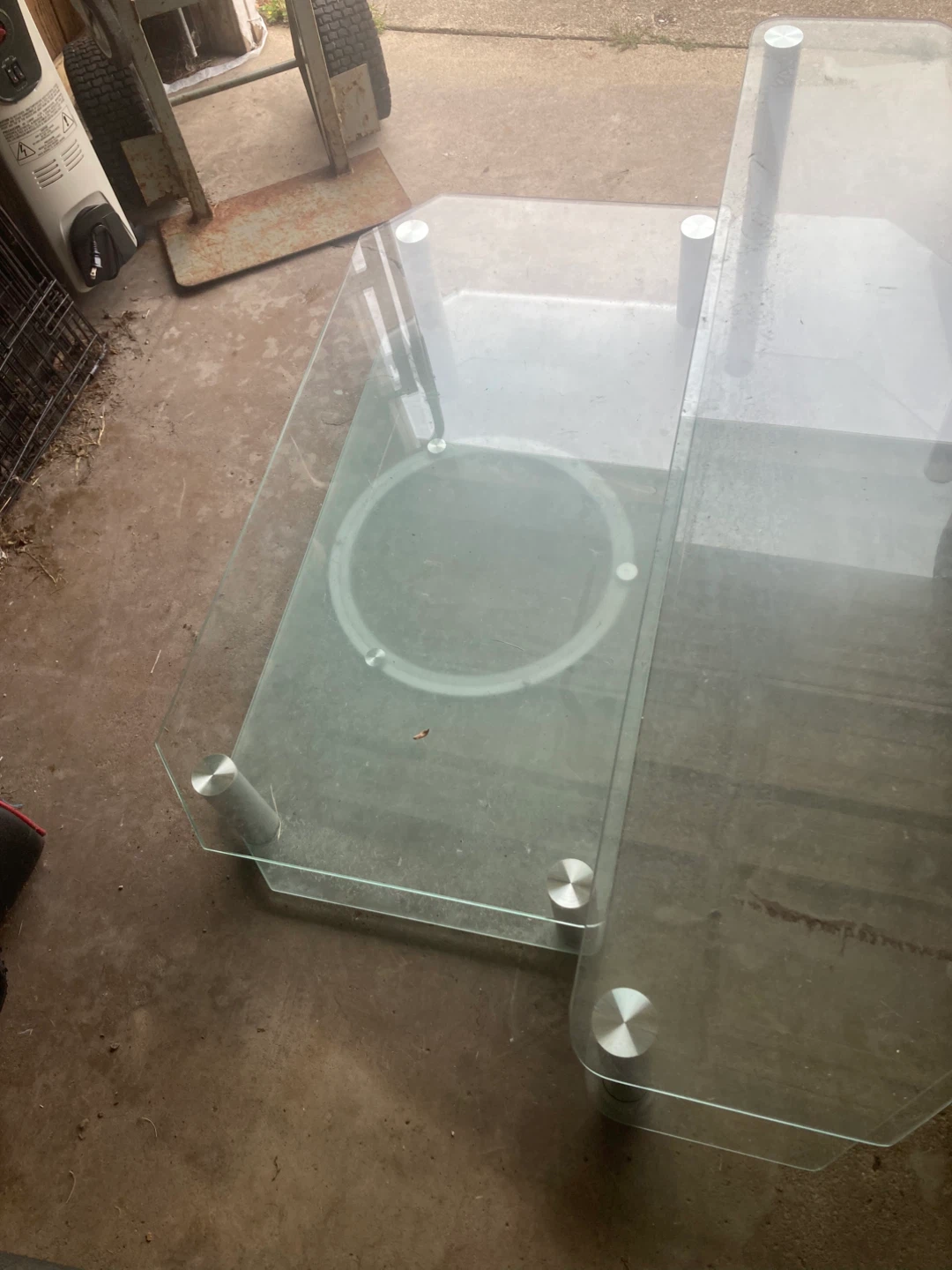 Glass and Metal 2-Tier Coffee Table - photo 2