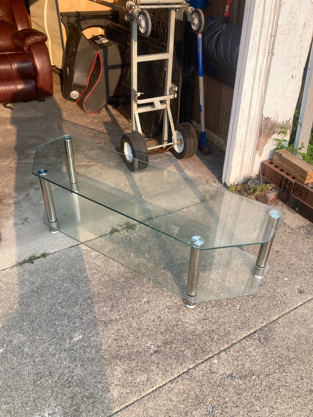 Glass and Metal 2-Tier Coffee Table - photo 3