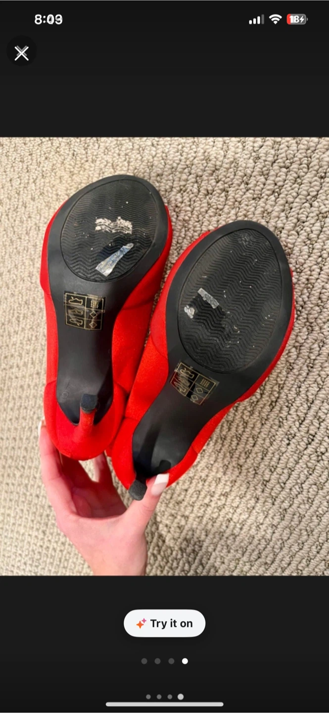 Red Guess Peep Toe Booties - photo 4