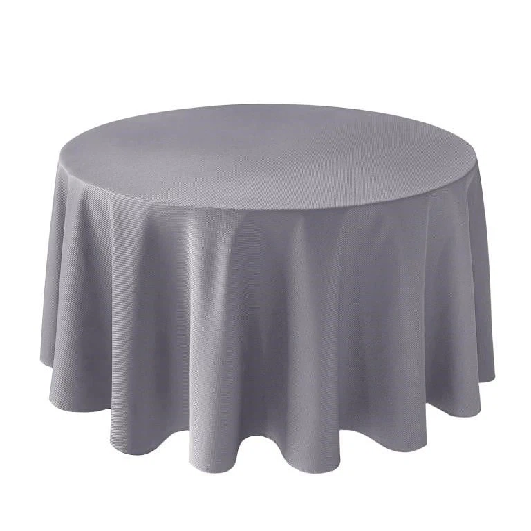 Grey Round Tablecloth Water Resistant