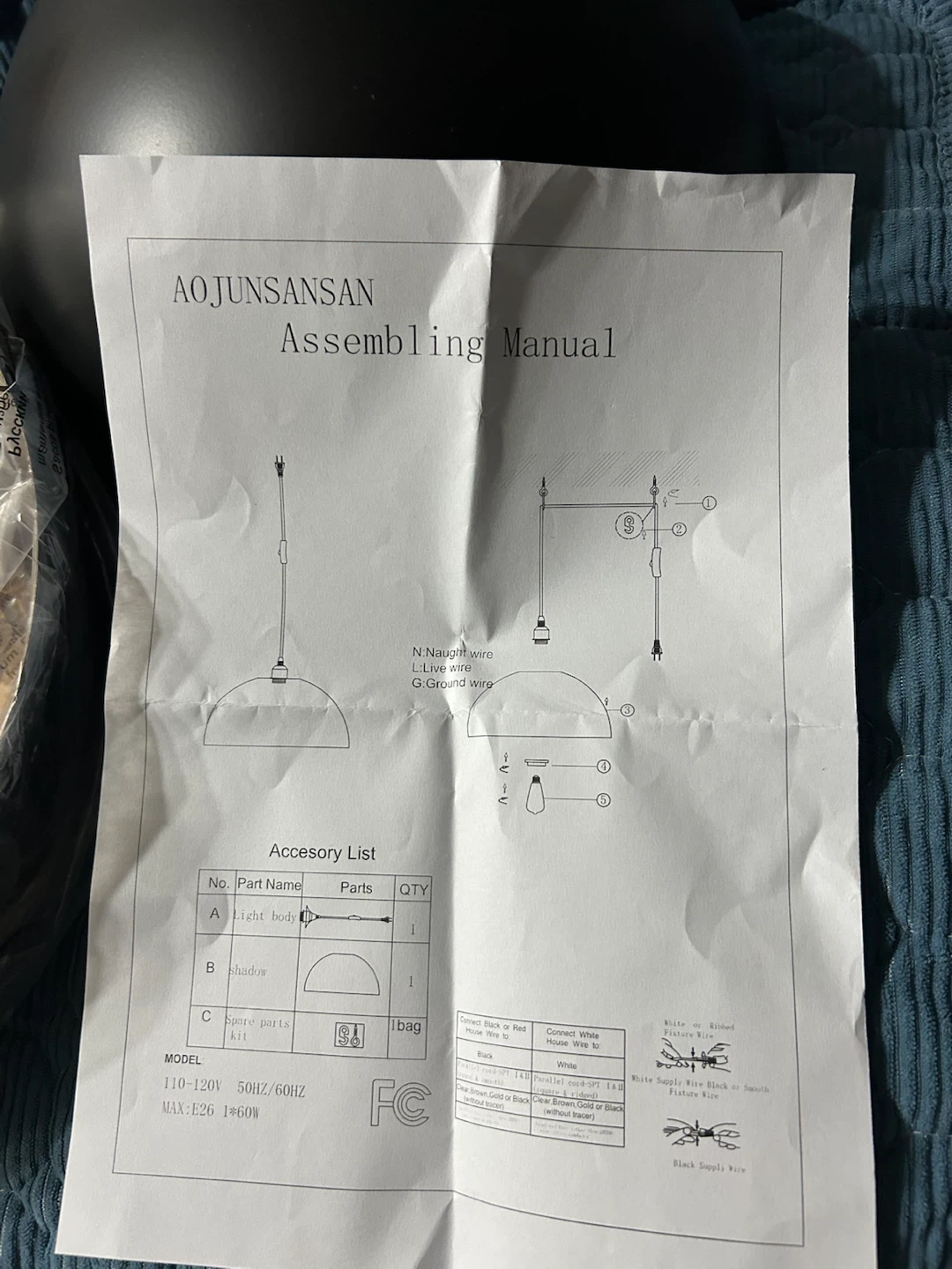 New-AOJUNSANSAN Pendant Light Fixture - photo 5
