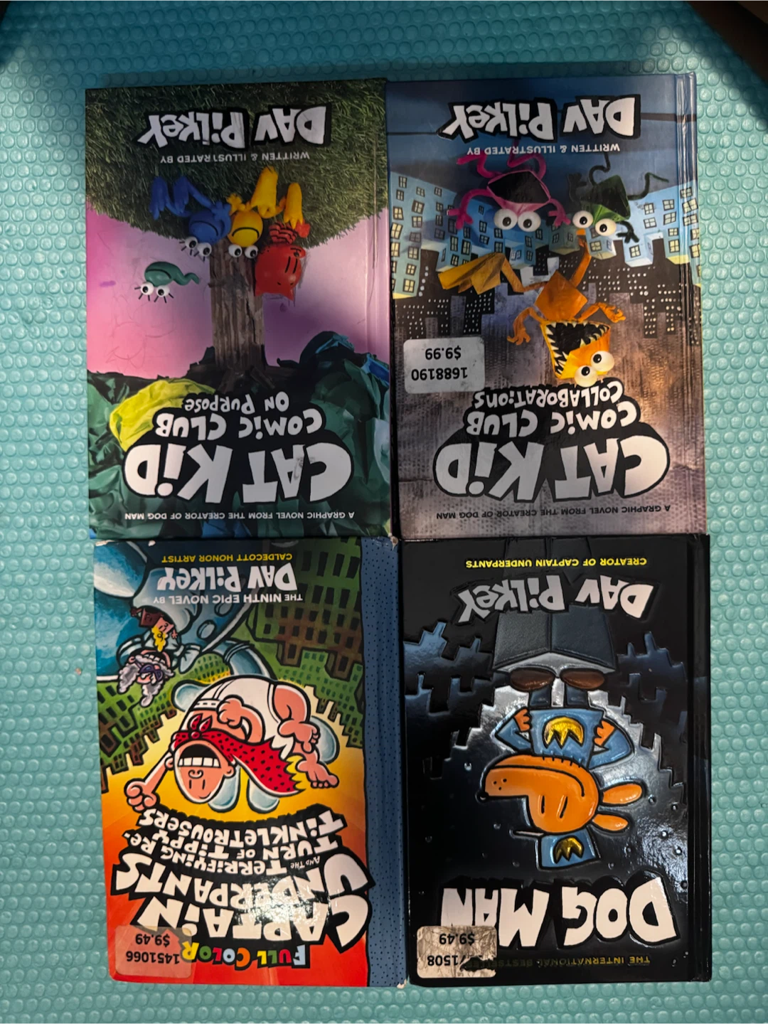 Lot of 4 Dav Pilkey Books: Cat Kid Comic Club