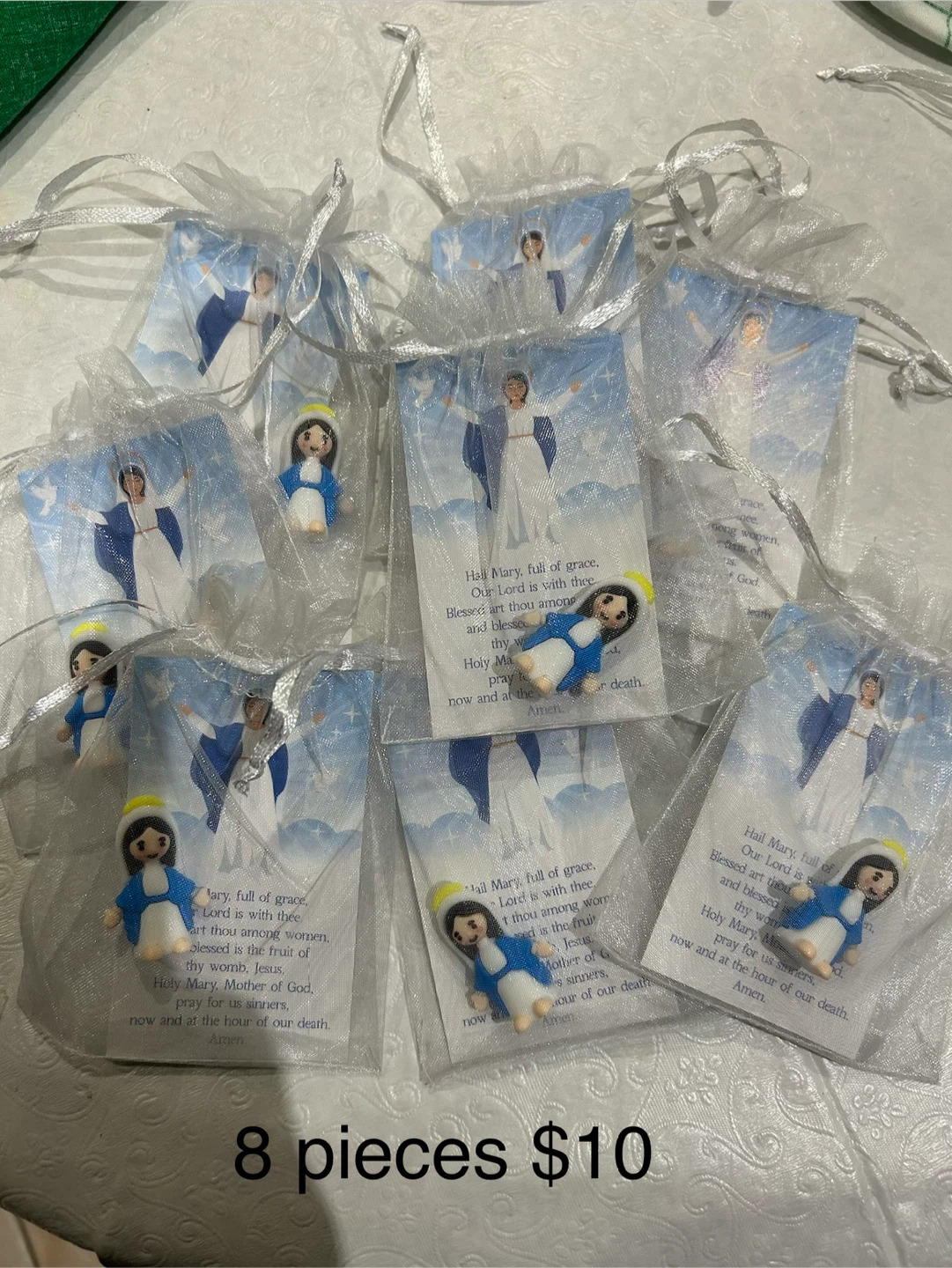 Religious Prayer Bag Charms - 8 Pieces