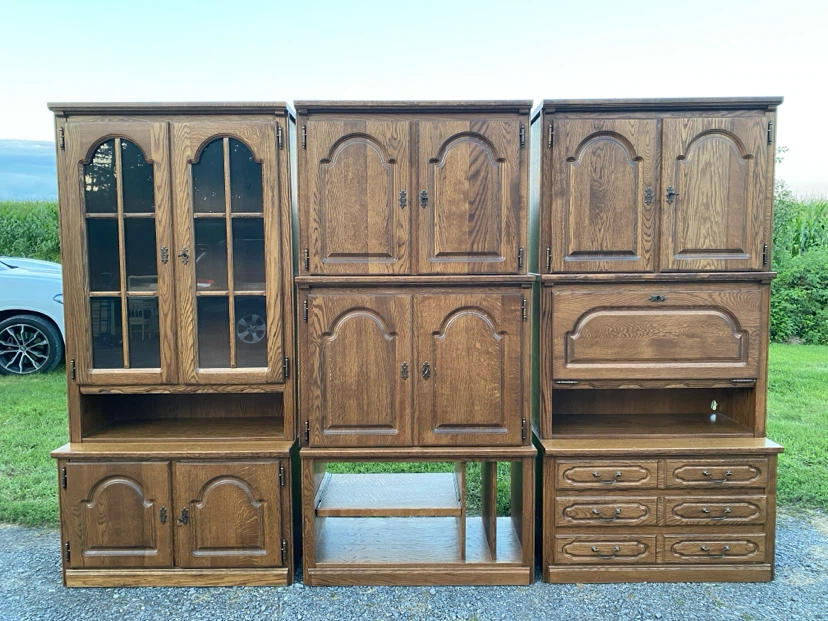 Vintage Belgian Oak Schrankwand / Wall Unit Set (CAN DELIVER)