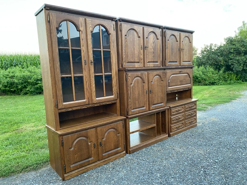 Vintage Belgian Oak Schrankwand / Wall Unit Set (CAN DELIVER) - photo 3