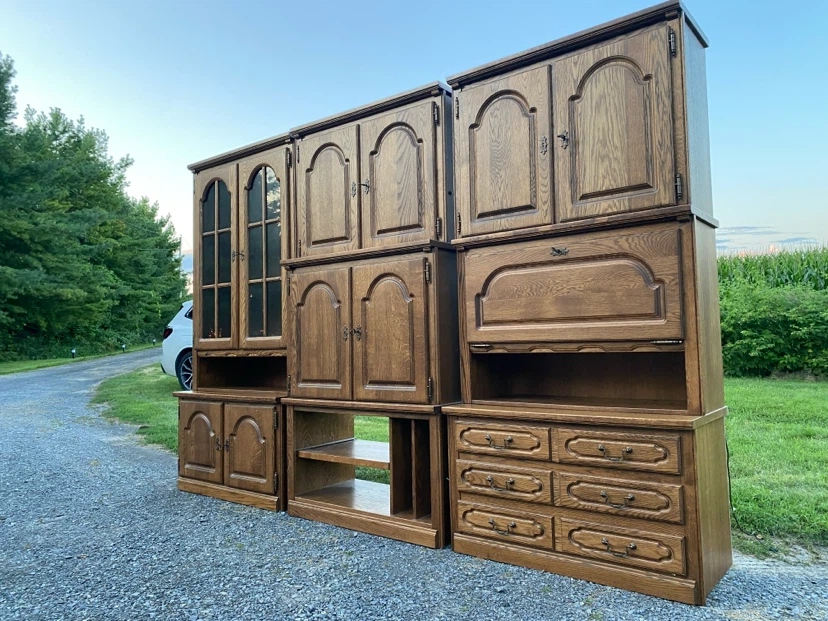 Vintage Belgian Oak Schrankwand / Wall Unit Set (CAN DELIVER) - photo 4