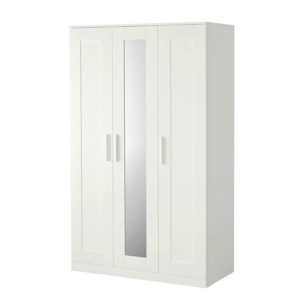 White 3-Door Wardrobe with Mirror