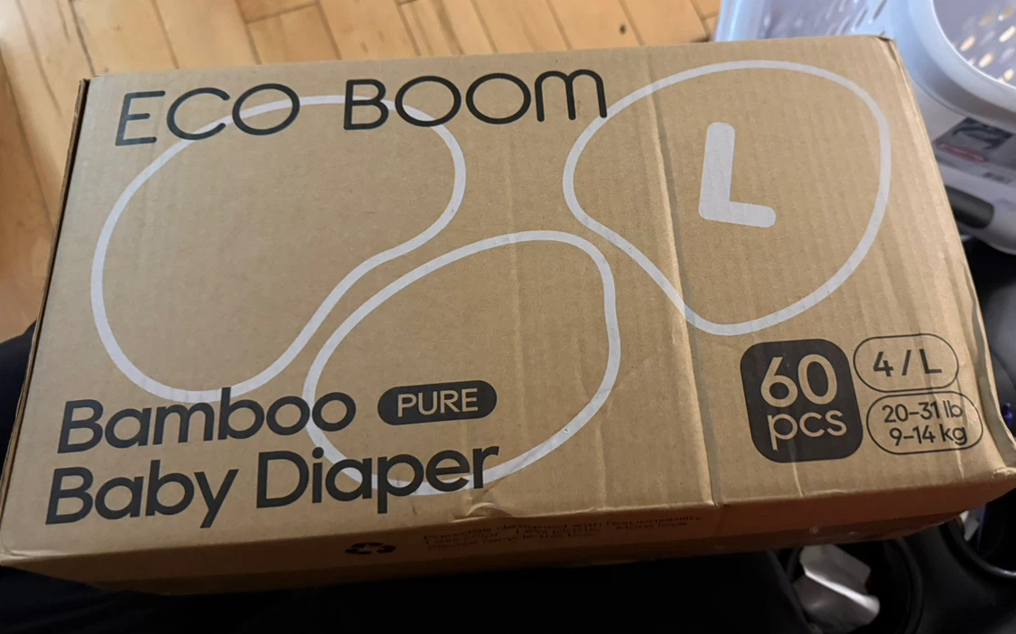 ECO BOOM Bamboo Baby Diapers Size L - 60 pcs
