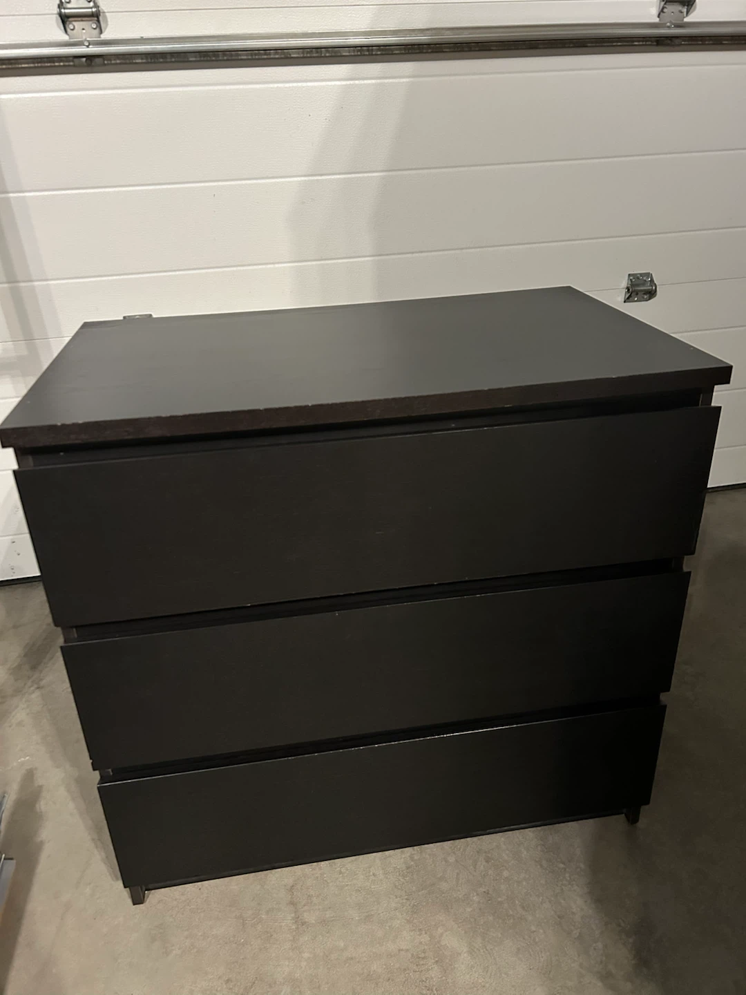 IKEA black dresser MALM with 3 drawers