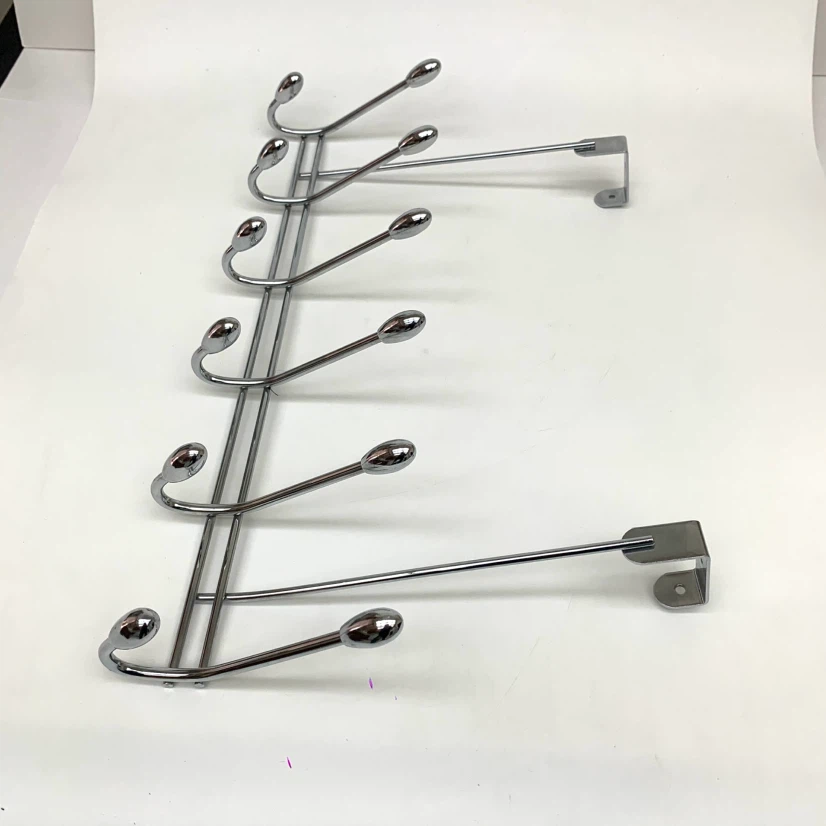 Chrome Over-the-Door 10 Hook Rack