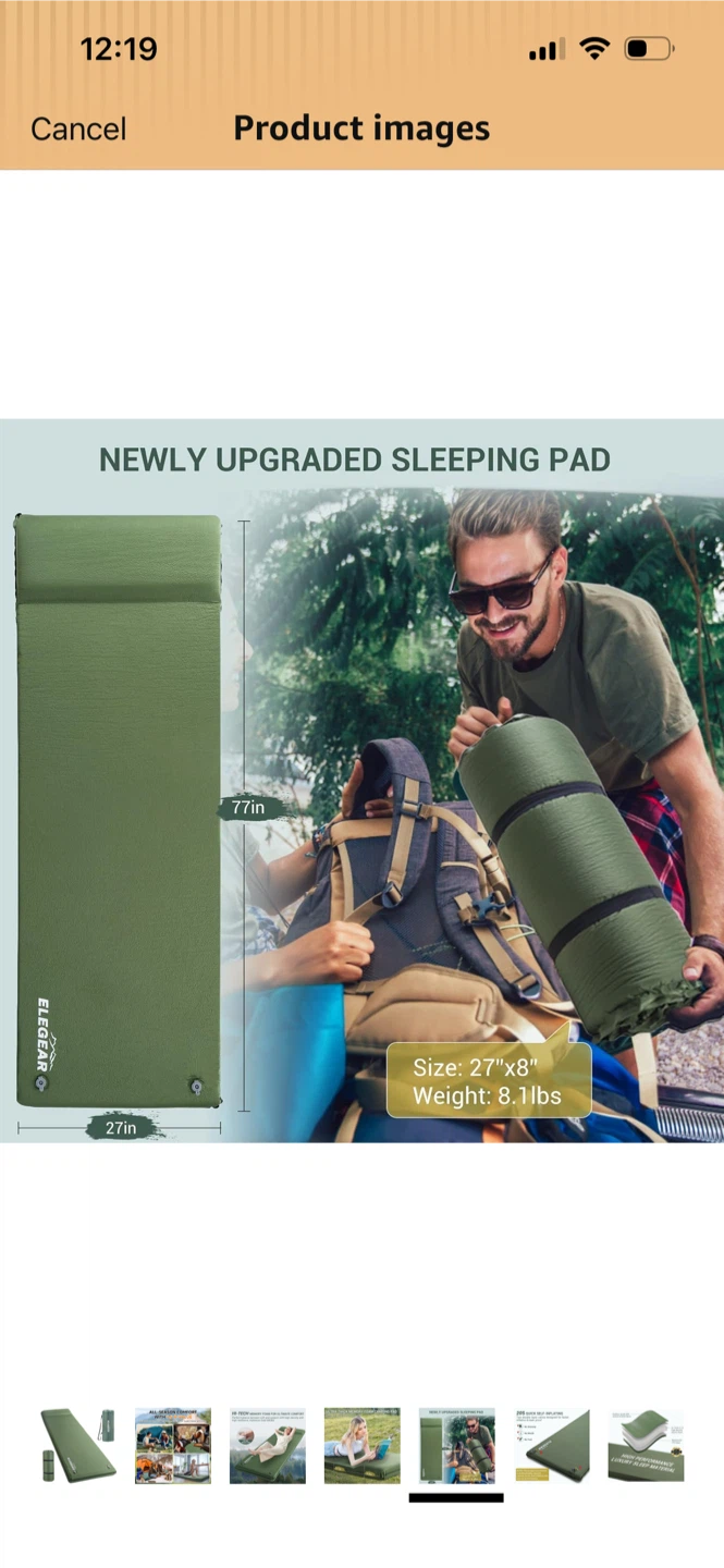 New-ELEGEAR Ultra-Thick Memory Foam Camping Pad - photo 4