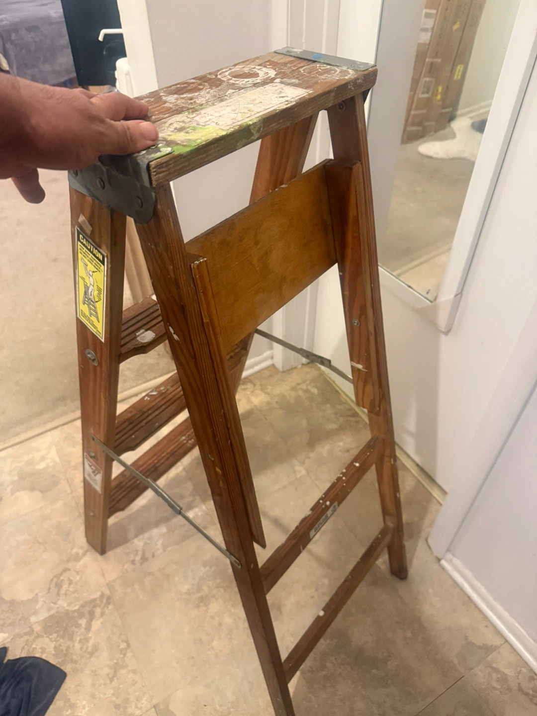Vintage  Step Ladder wooden step stool ladder