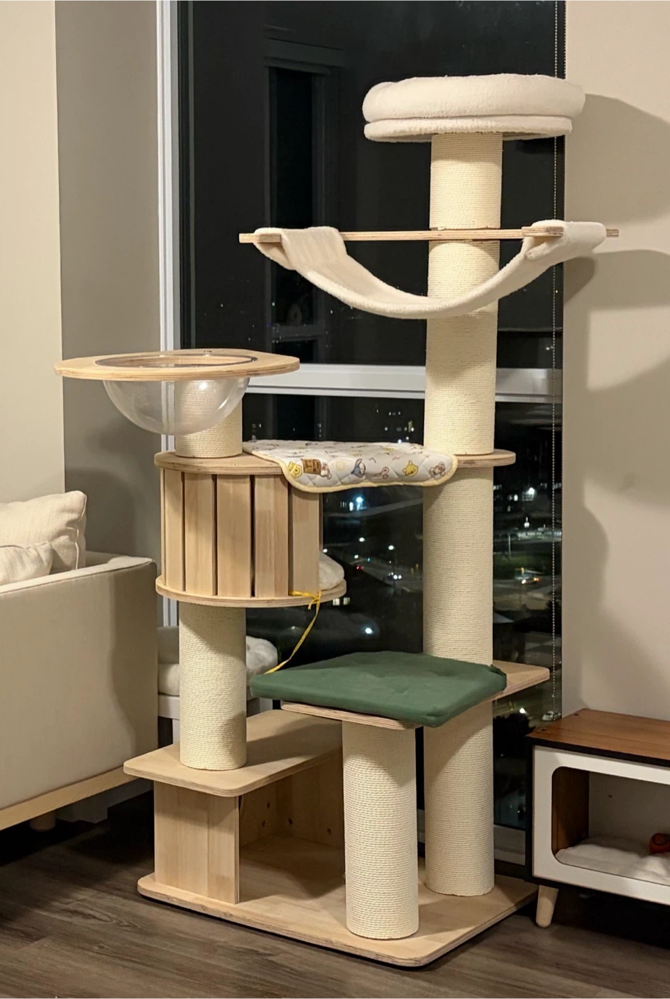 PETSITE 69 inch Tall Wood Cat Tree - photo 2