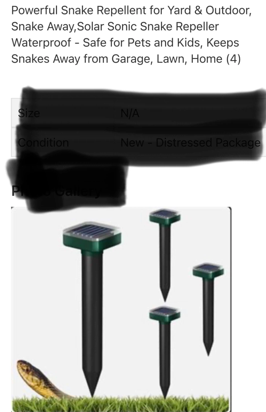 Solar Sonic Snake Repeller (4 Pack)