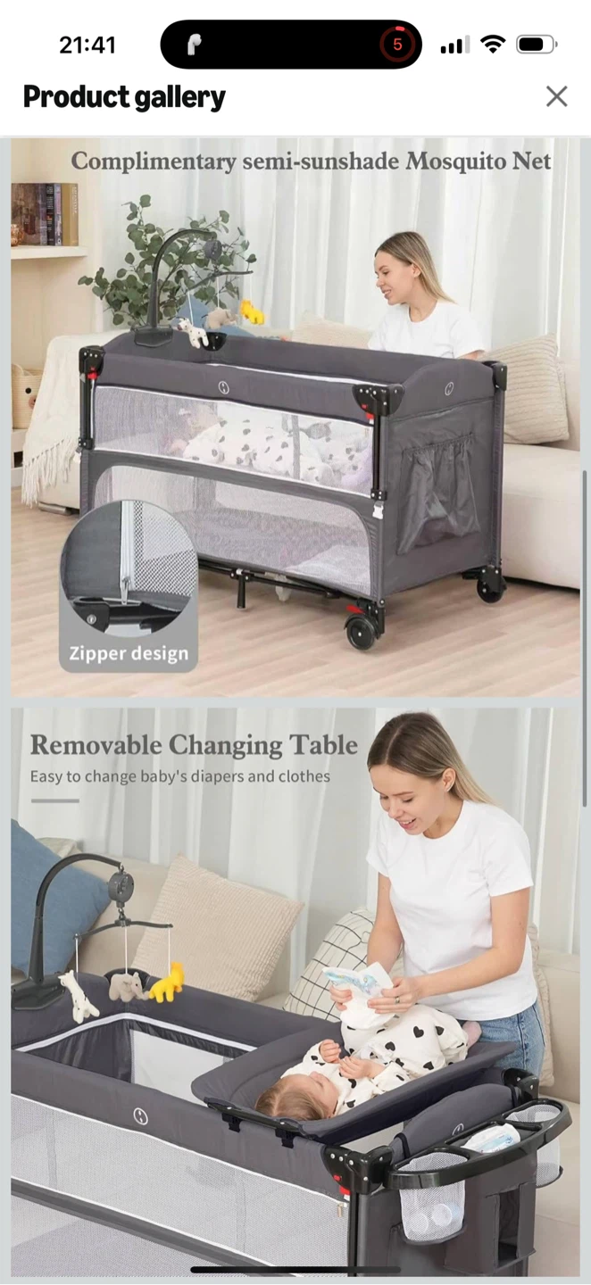 MEICHYUN 5-in-1 Baby Play Yard and Bassinet - photo 2