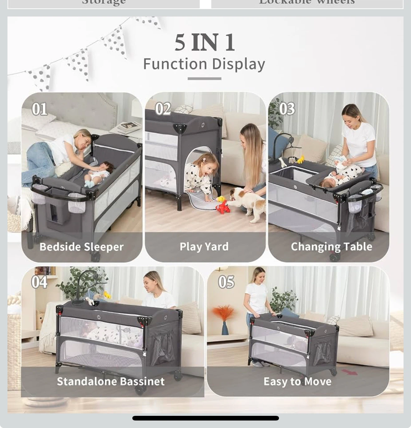 MEICHYUN 5-in-1 Baby Play Yard and Bassinet - photo 4