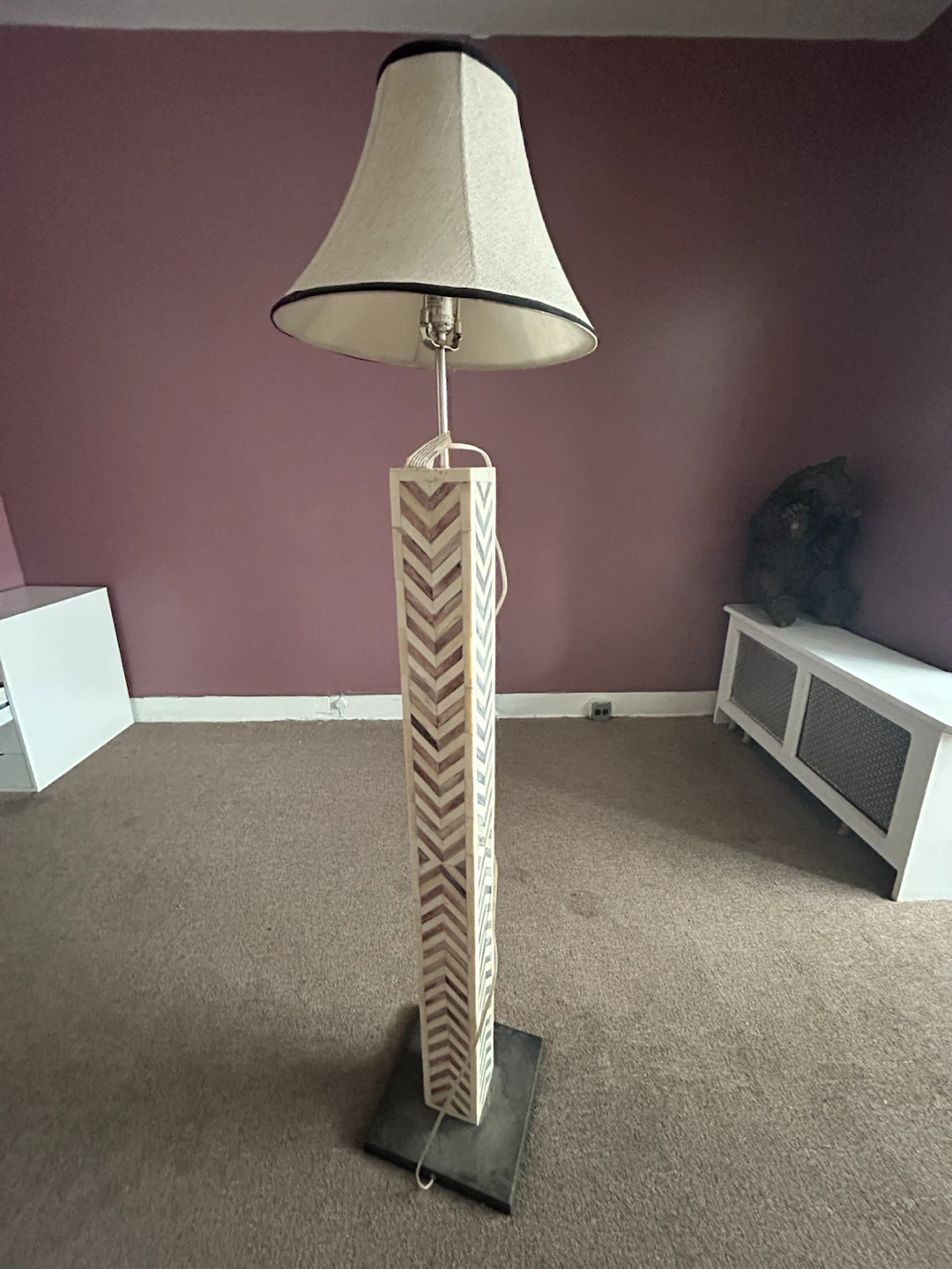 Decorative Floor Lamp with Chevron Pattern