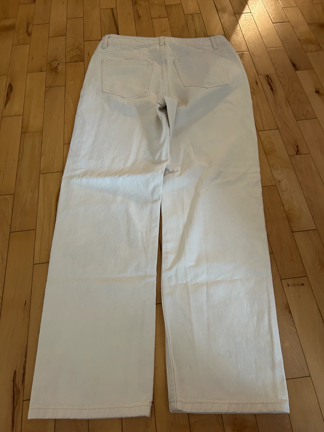 Regular fit white denim pants - photo 2