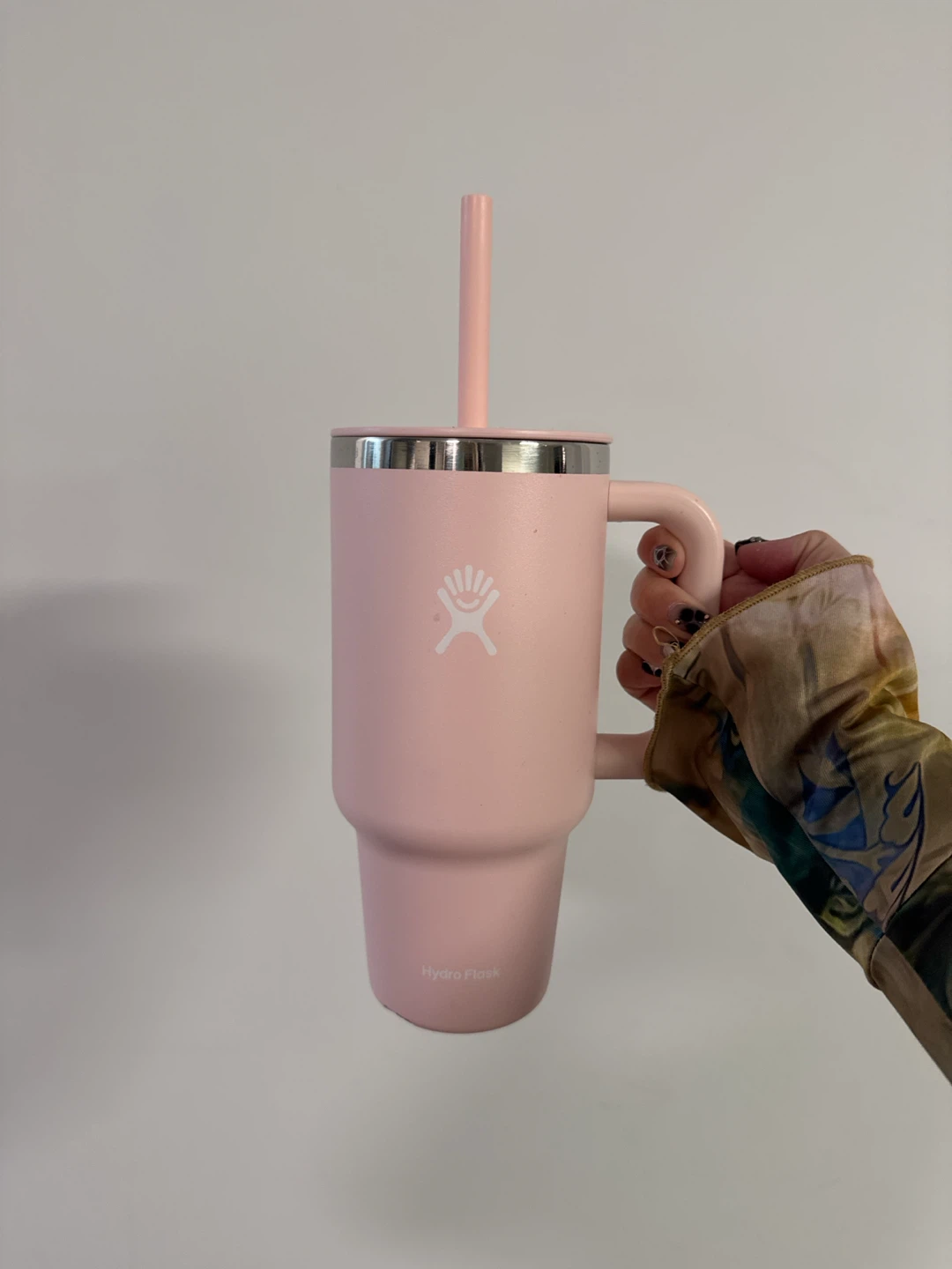 Hydro Flask Pink Tumbler with Straw