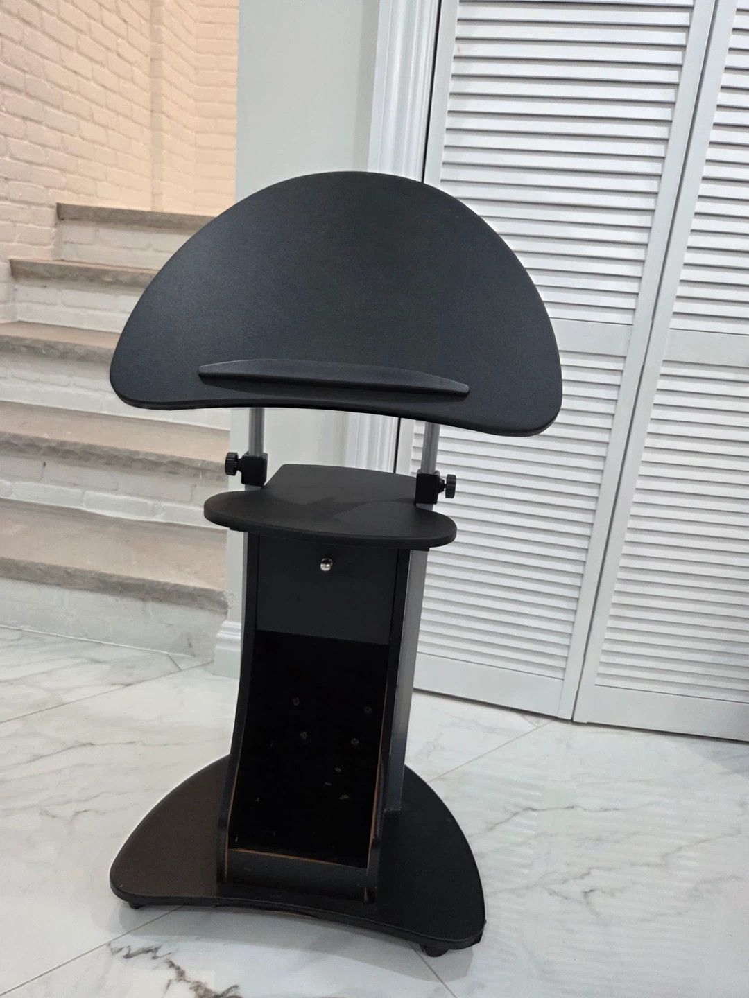 Black Adjustable Stand with Drawer - photo 5