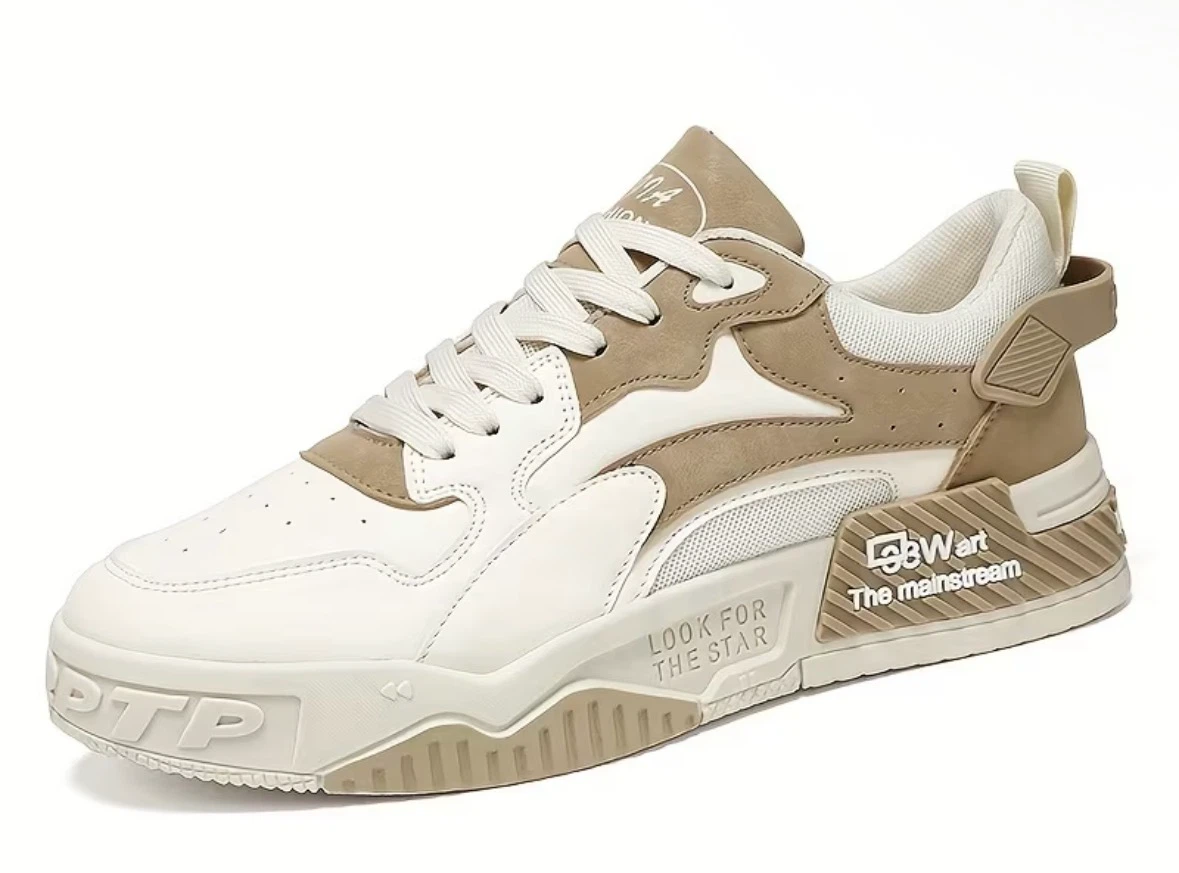 Men's Fashion Sneakers - Black/White or Tan/White - photo 2