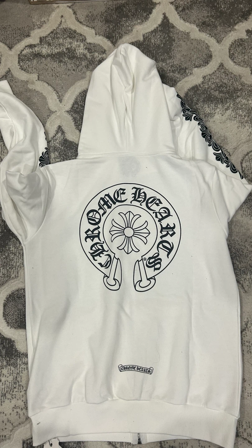 Chrome Hearts White Zip-Up Hoodie - photo 4