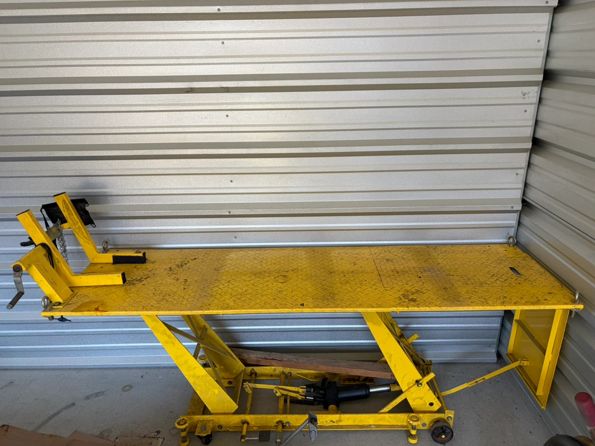 Yellow Motorcycle Lift Scissor Jack