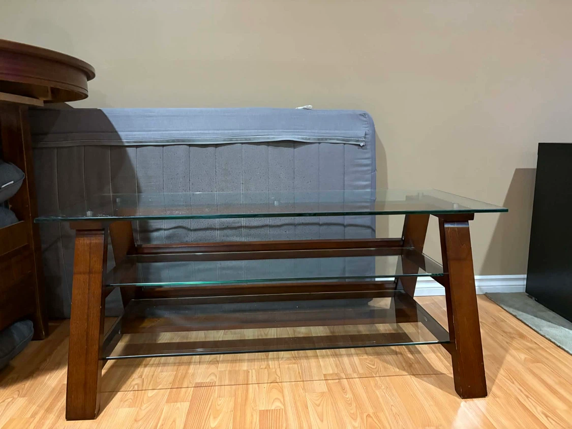 Glass and Wood Coffee Table - photo 3