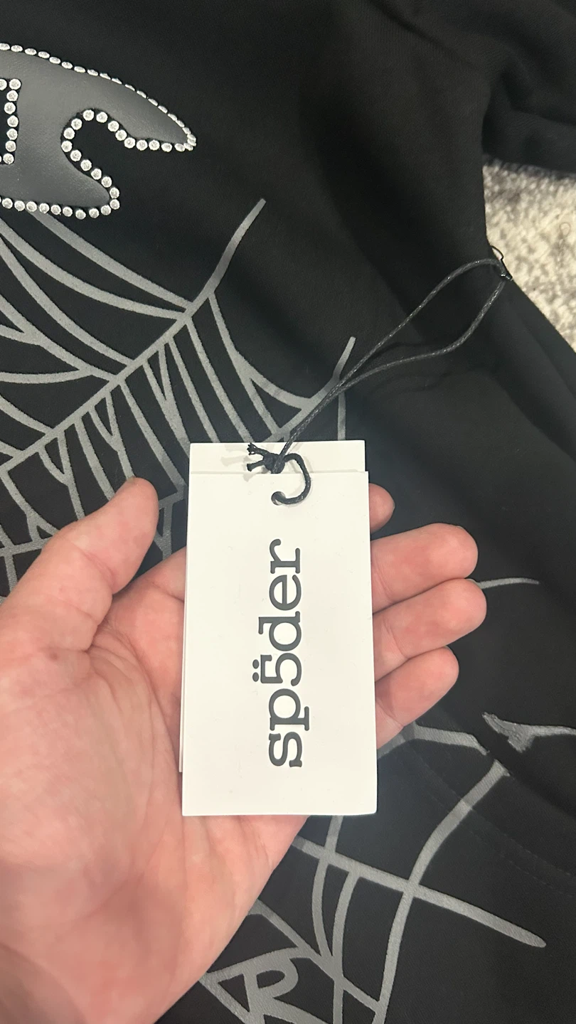 SP5DER Black Spider Web Zip-Up Hoodie - photo 4