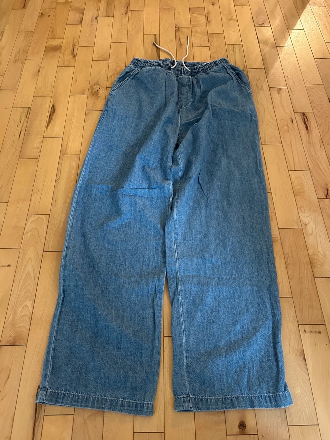 Blue Denim Semi wide bending Pants