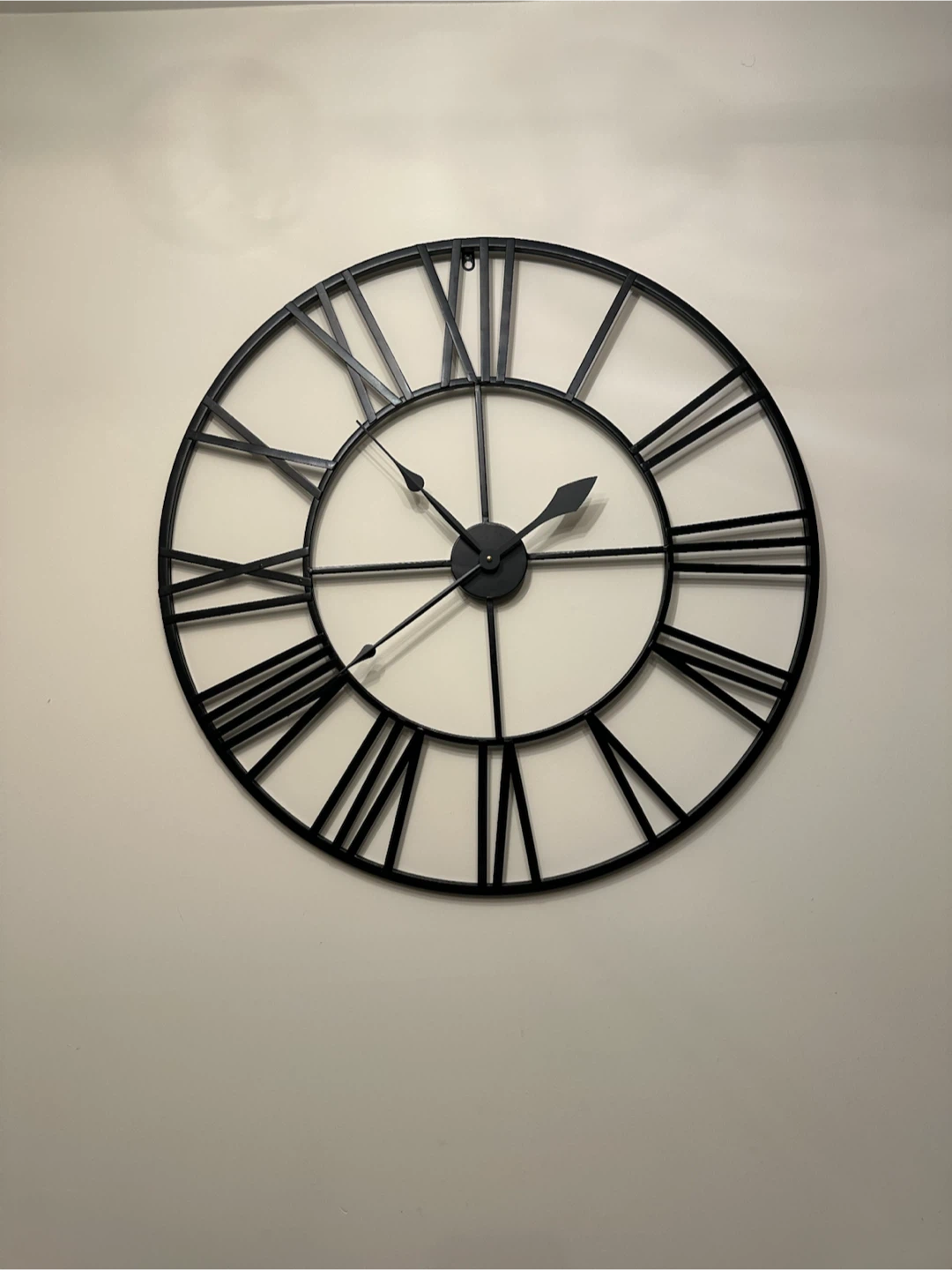 80cm Extra Large Black Metal Wall Clock