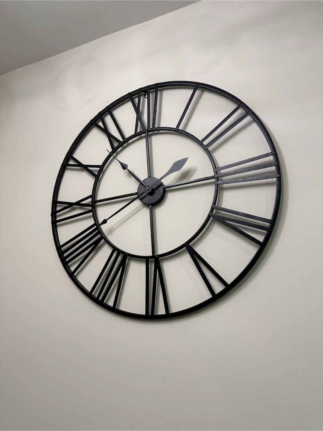 80cm Extra Large Black Metal Wall Clock - photo 2