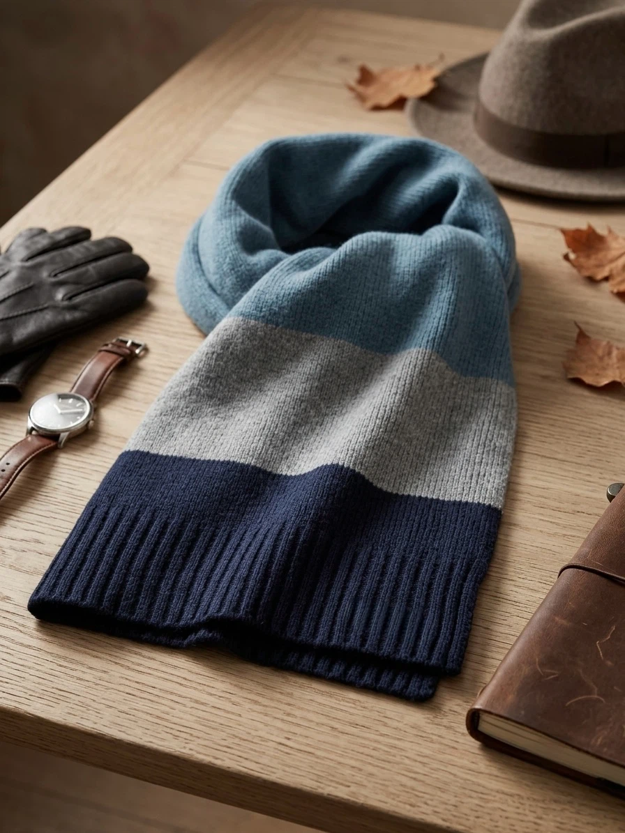 Banana Republic Men's Scarf - Blue/Gray Colorblock