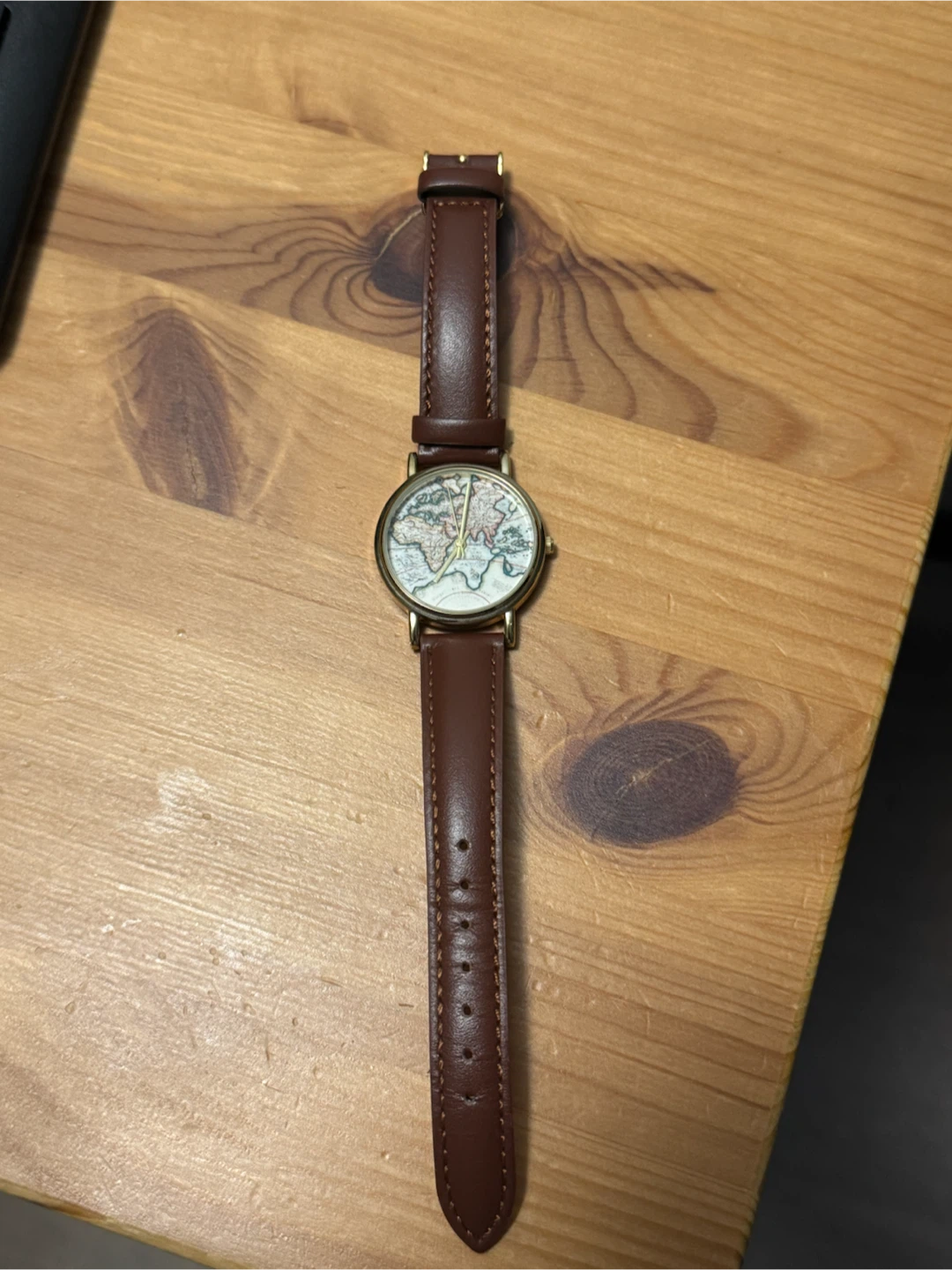 Women’s World Map Leather Watch