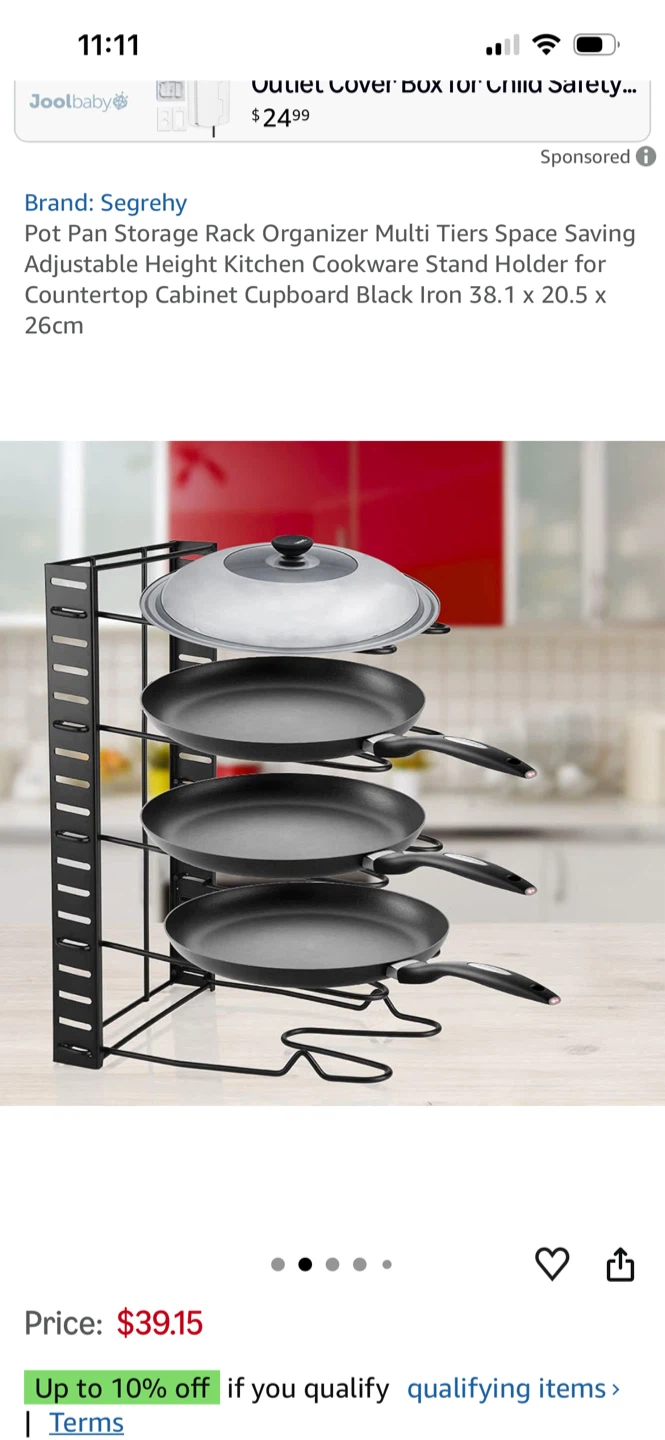 Segrehy Pot Pan Organizer Rack - photo 4