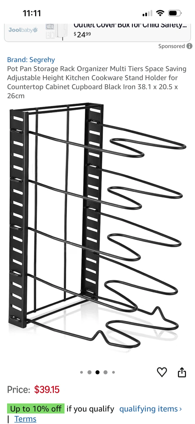 Segrehy Pot Pan Organizer Rack - photo 3