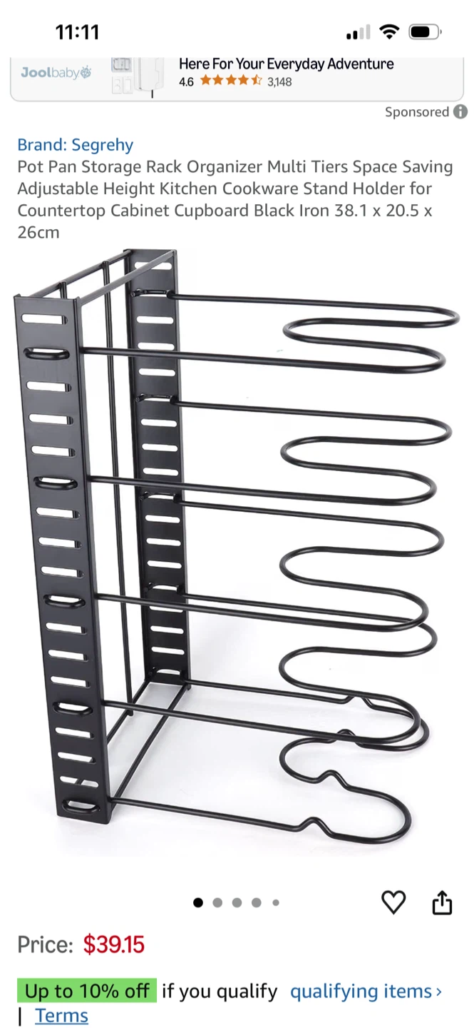 Segrehy Pot Pan Organizer Rack