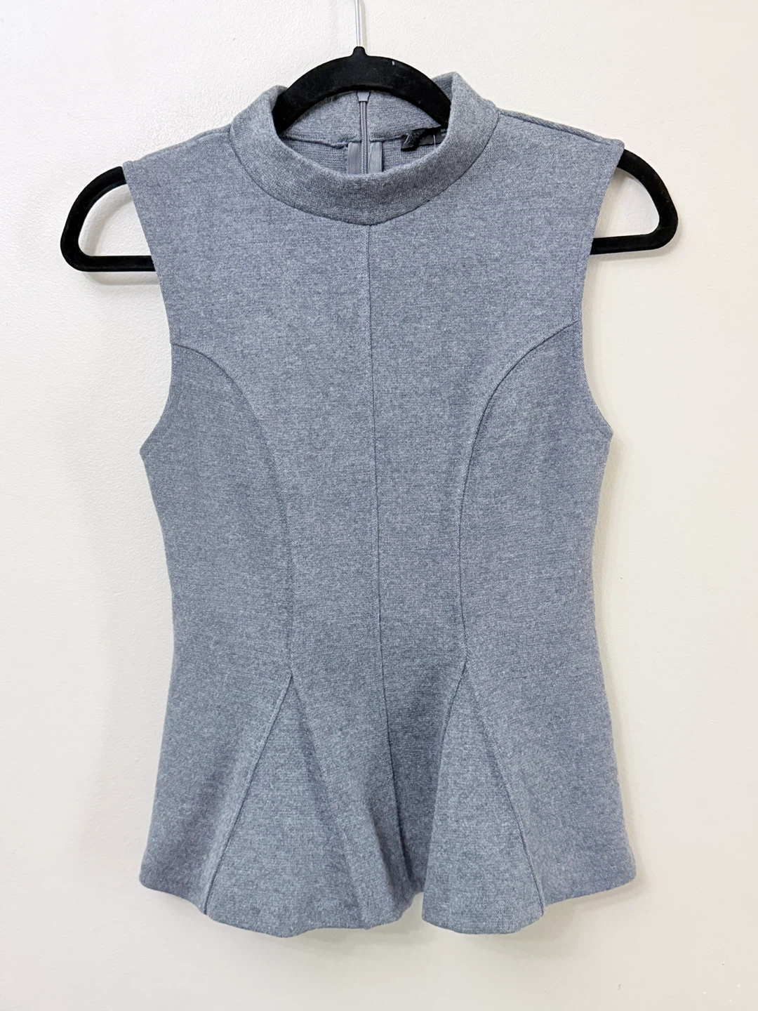 ZARAGrey Sleeveless Mock Neck Top Grey S - photo 2