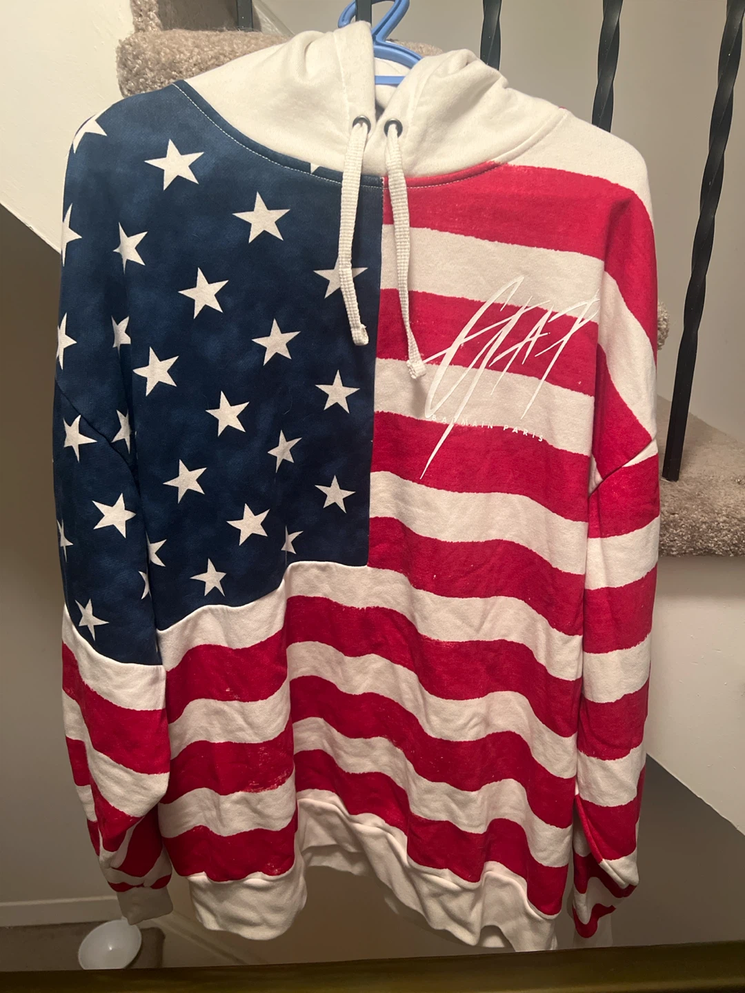 Vintage Balmain Paris x Gap American Flag Hoodie