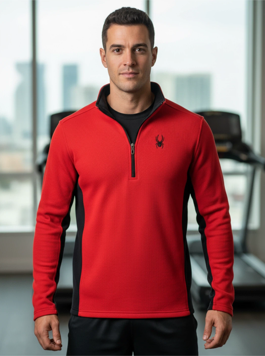 Spyder Red & Black 1/4 Zip Pullover Sweater