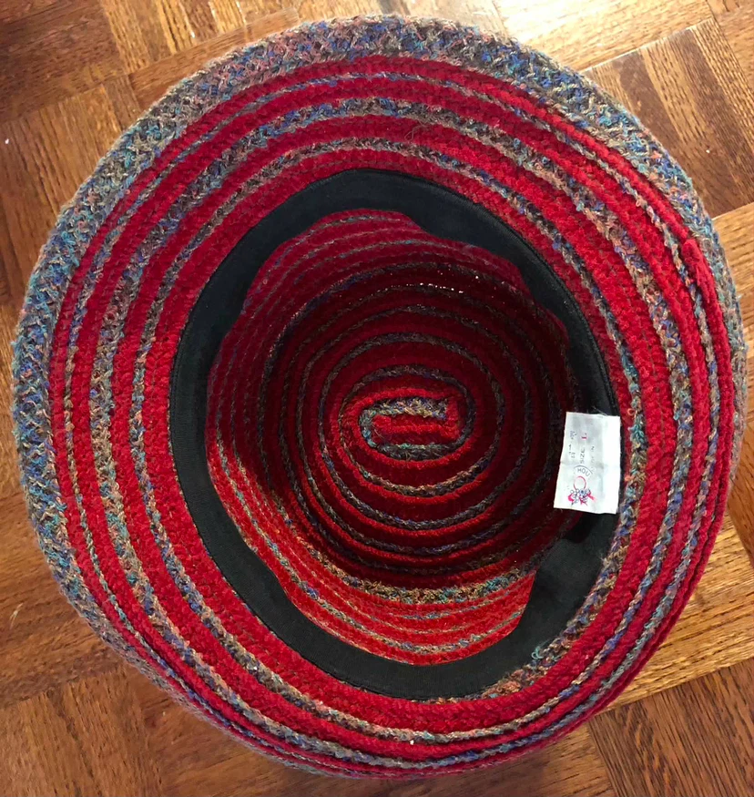 Striped Floppy Hat with Flower Accent - photo 2