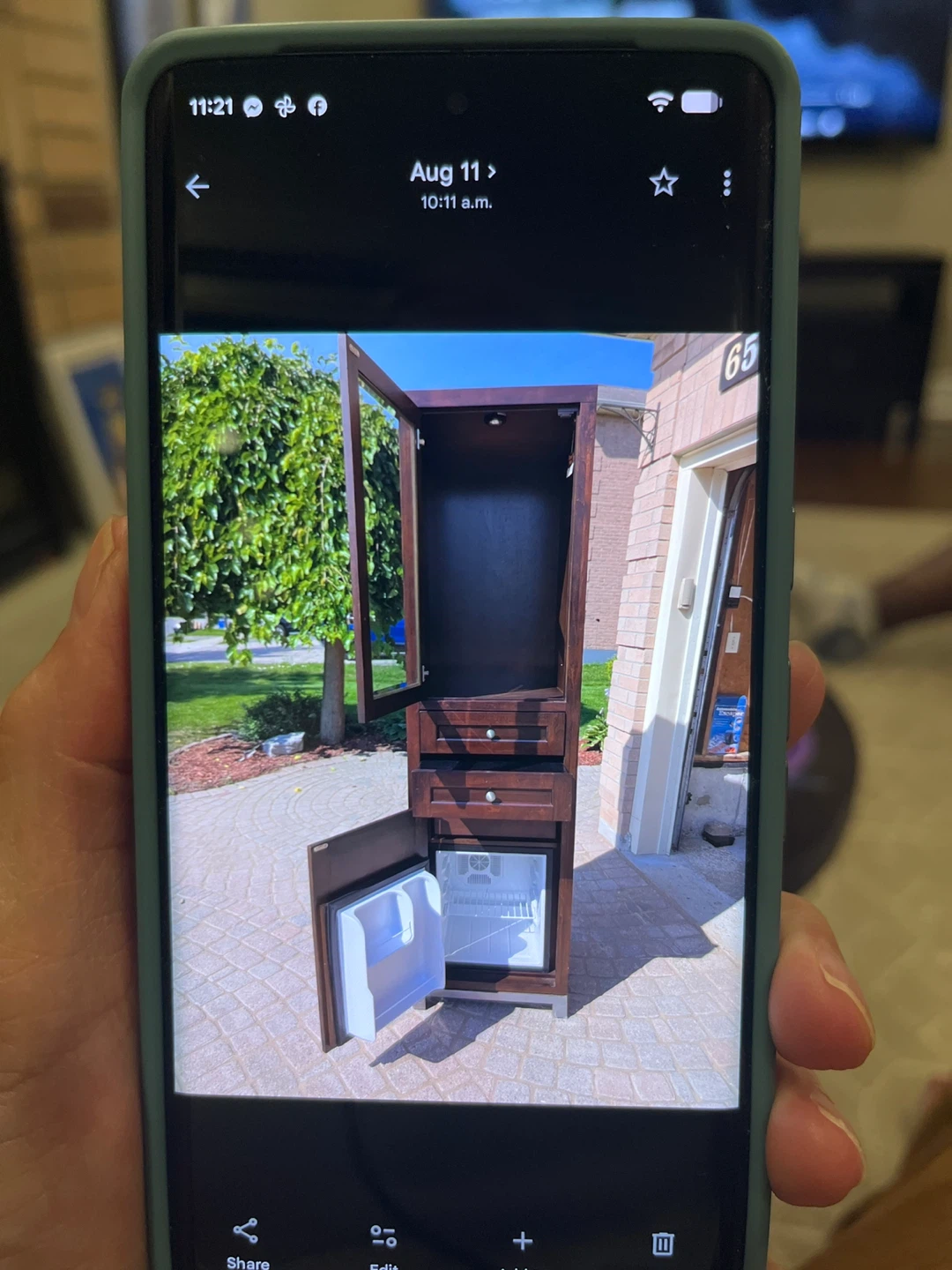 Compact Bar Cabinet with Mini Fridge - photo 4