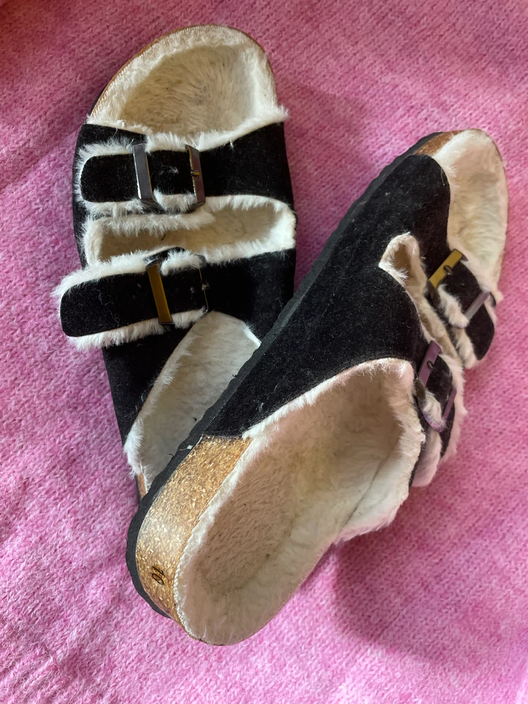 Agape Fur Lined Sandals Size 10