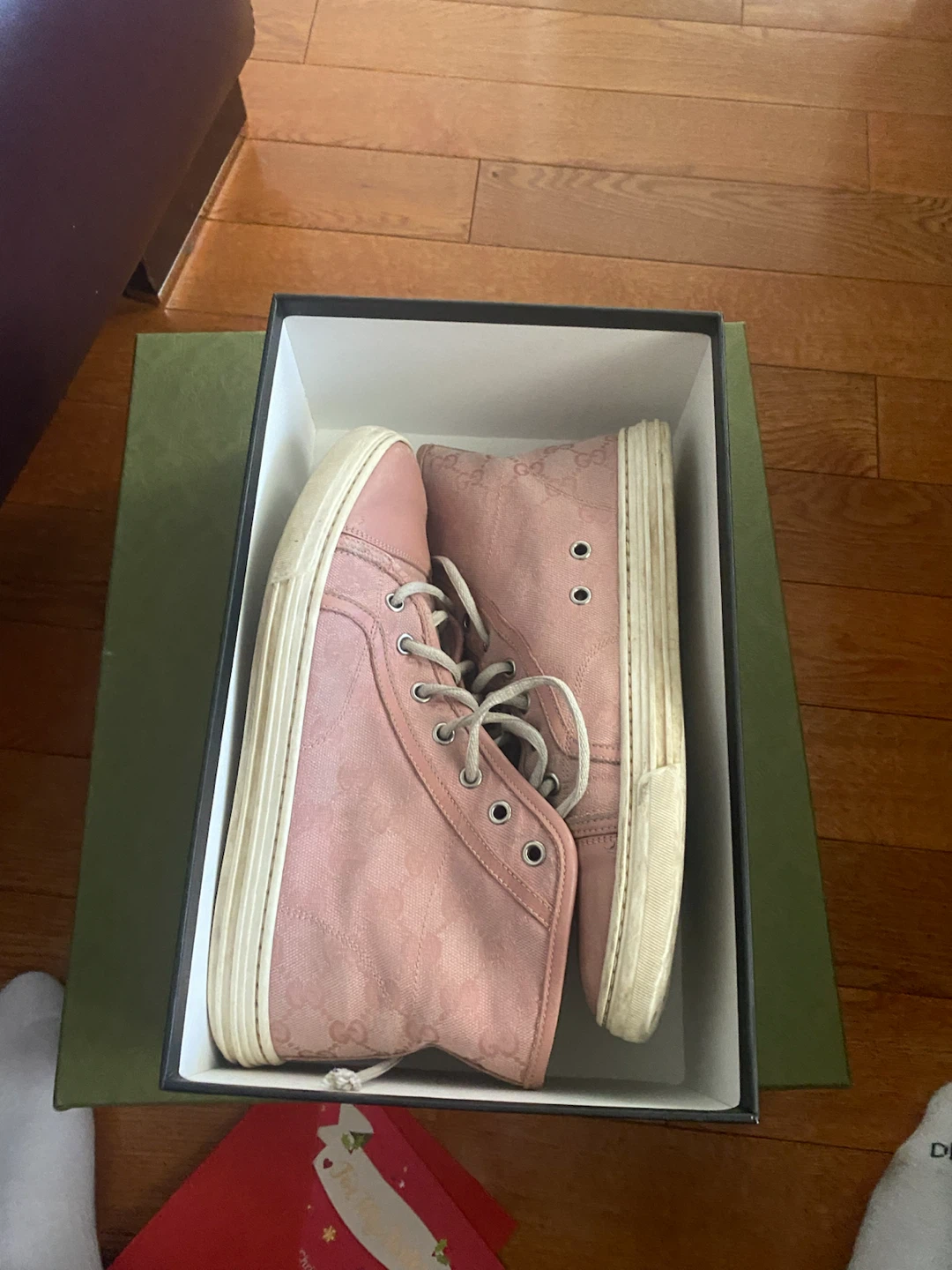 Gucci Pink GG Canvas High-Top Sneakers