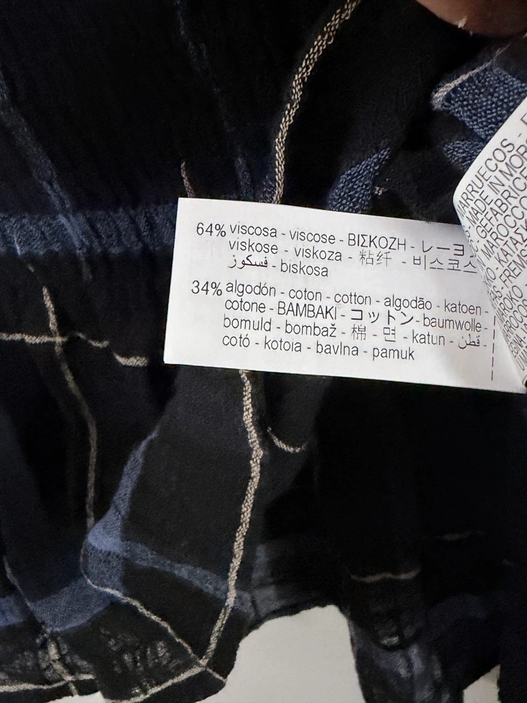 Zara Plaid Smocked Blouse Sz Small - photo 5