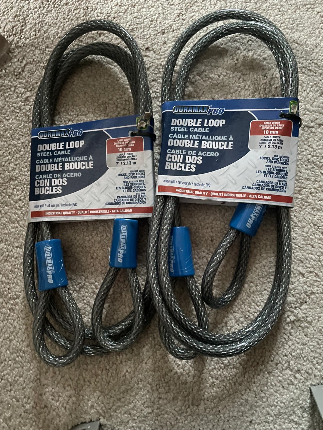 DURAMAX PRO Double Loop Steel Cable 7" / 2.13m (2 Pack)