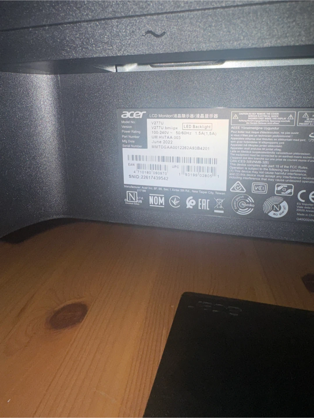 Acer V227U Monitor - 27 inch - photo 4